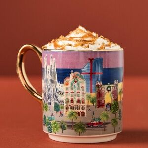 NWT 2023  Anthropologie Holiday  In The City Barcelona Christmas   Mug